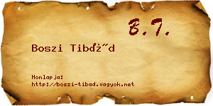 Boszi Tibád névjegykártya